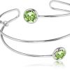 Schmuck LUISIA® | Luisia® Spiral Armreif "Fjella" Mit Zwei Kristallen Von Swarovski® - Silber / Peridot