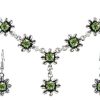 Schmuck Trachtenland | Blumen Collier Mit Ohrhangern - Hellgrun