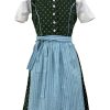 Madchen Isar-Trachten Dirndl | Isar-Trachten Kinder Dirndl "Lotte" 3-Tlg. Mit Bluse 52418 | Grun Blau