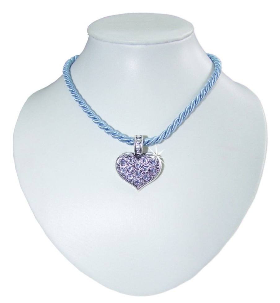 Schmuck LUISIA® | Luisia Kordel Collier Enya Mit Herzanhanger - Hellblau