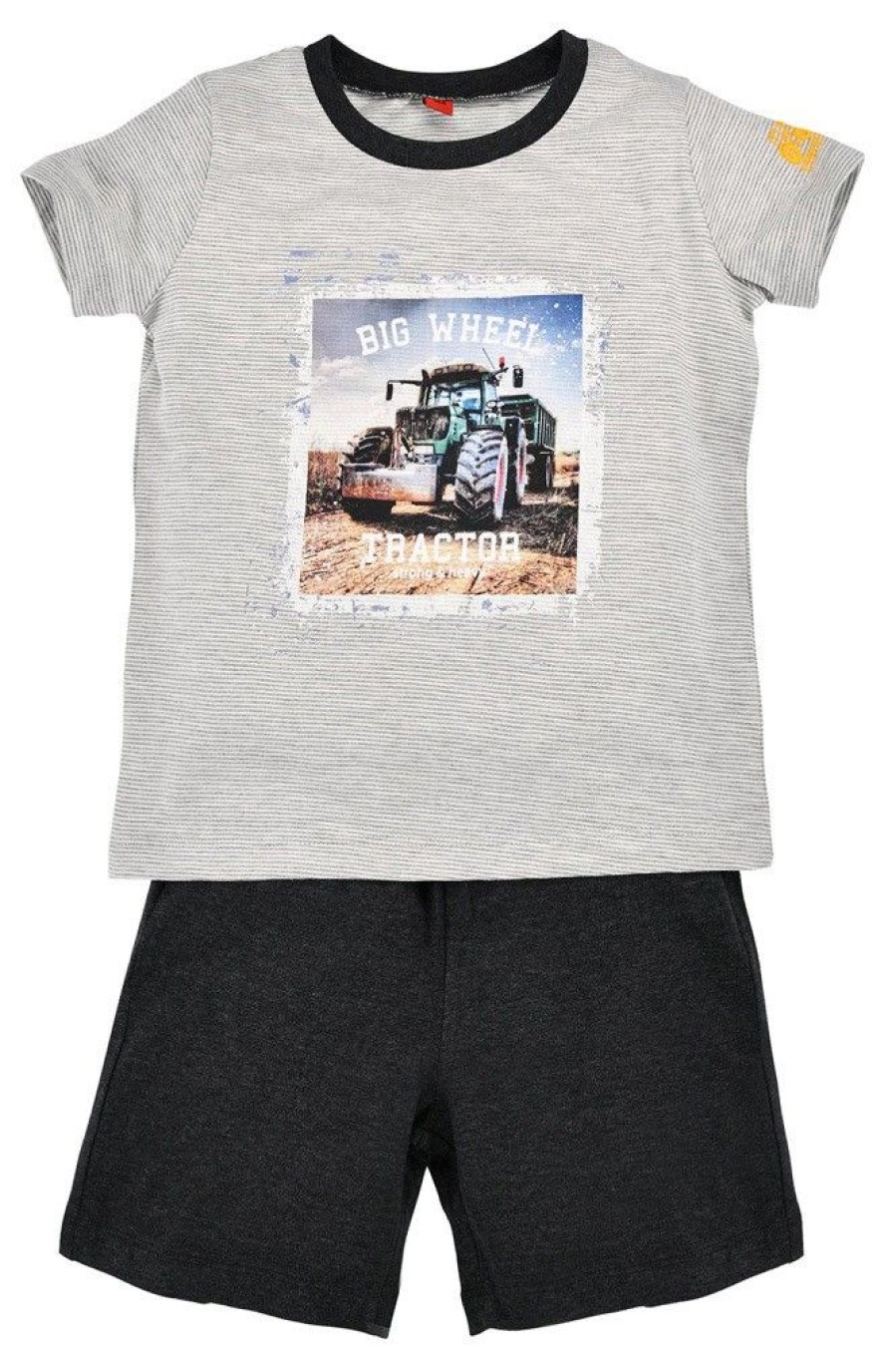 Jungen BONDI Shirts | Bondi Shorty "Big Wheel" Kurzer Schlafanzug Fur Jungen 33130 | Grau / Anthrazit