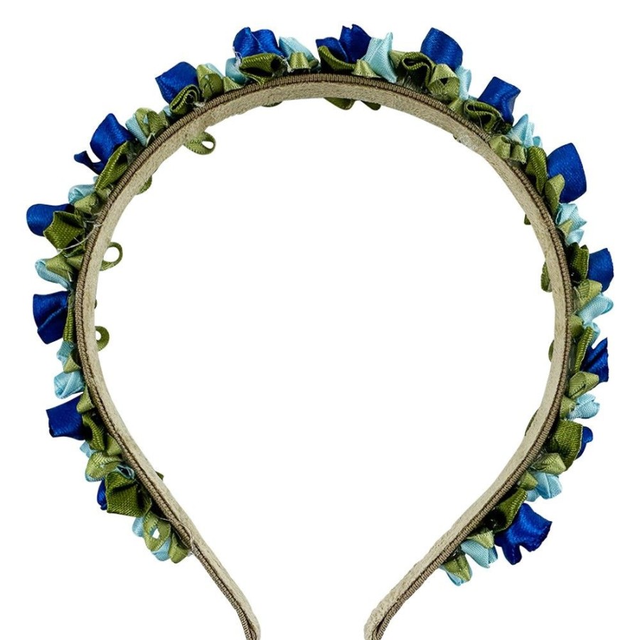 Madchen Trachtenland Hute & Haarschmuck | Blumen Haarreif "Rosalie" Mit Rosenbluten | Blau