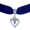 Schmuck LUISIA® | Luisia® Samt Kropfband Heart In Heart 51239-47712 | Dunkelblau