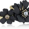 Schmuck LUISIA® | Luisia® Armreif Armspange Nelia Mit Blumen - 16 Karat Vergoldet Schwarz