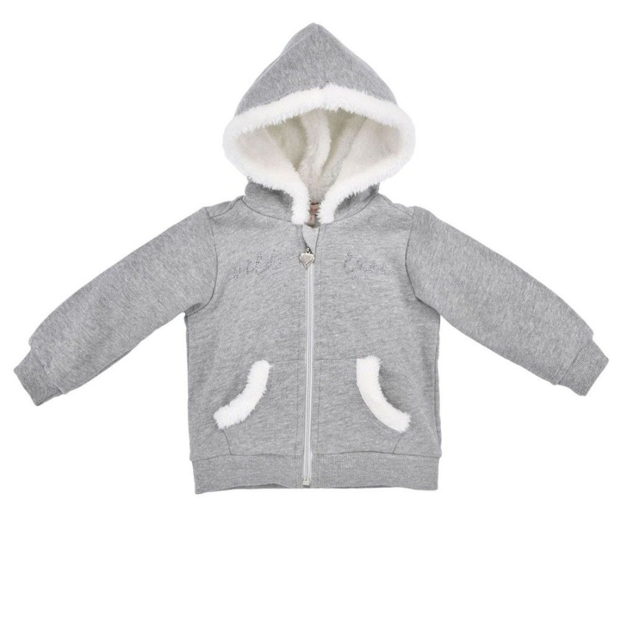 Madchen BONDI Fur´S Baby | Bondi Baby Madchen Kapuzenjacke "Wild Love" 86633 | Grey Melange