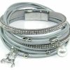 Schmuck Trachtenland | Wickelarmband Mit Strass Und Hirsch Anhanger - Grau