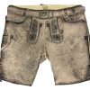 Herren Maddox Lederhosen | Maddox Kurze Trachten Lederhose "Horb" Mit Gurtel | Natur Vegetabil