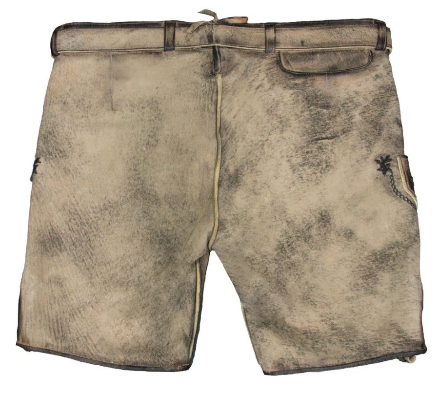 Herren Maddox Lederhosen | Maddox Kurze Trachten Lederhose "Horb" Mit Gurtel | Natur Vegetabil