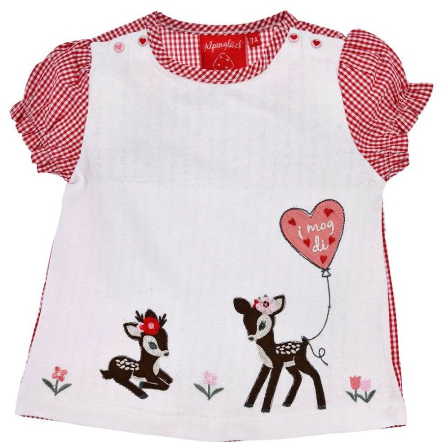 Madchen BONDI Fur´S Baby | Bondi Baby Madchen T-Shirt "Bambi" 86753 | Weis Rot