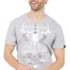 Herren Krüger Dirndl Shirts | Kruger Buam T-Shirt Trachtenheld | Grau