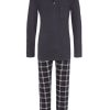 Herren Ringella Nachtwasche | Ringella Herren Langarm Pyjama "Winter Colours" 2541223 | Asphalt Grau