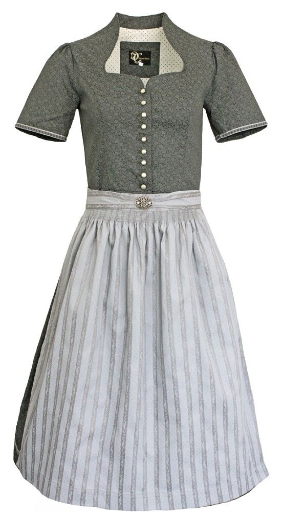 Damen Trachten Deiser Dirndl | Trachten Deiser Damen Dirndl Nina D822020 - Anthrazit Grau 65Cm