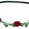 Madchen Trachtenland Hute & Haarschmuck | Blumen Haarband "Bella" Mit Kleinen Rosen | Dunkelrot