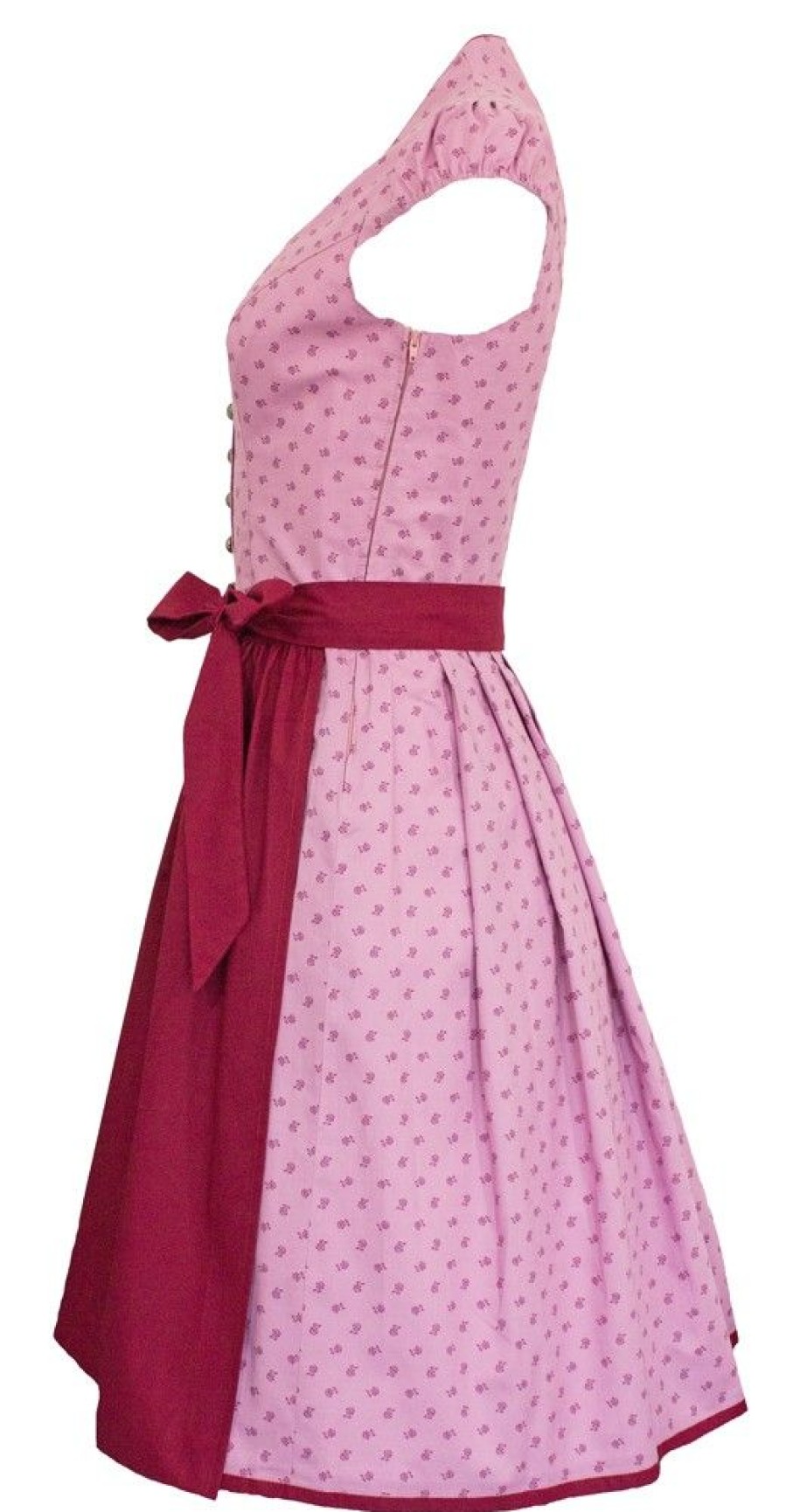 Damen Hiebaum Dirndl | Hiebaum Damen Dirndl Kleid "Larissa" K682508 | Rosa Rot 60Cm