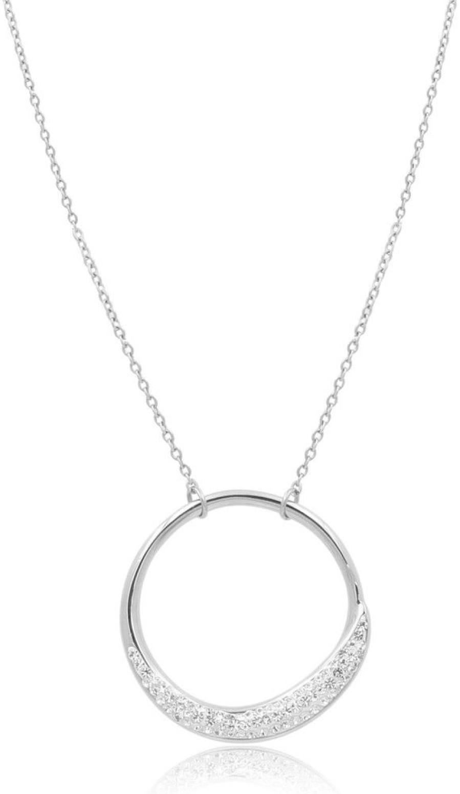 Schmuck LUISIA® | Luisia® Edelstahl Halskette 50+5 Cm Silber Mit Anhanger | Ring Mit Zirkonia