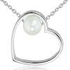 Schmuck LUISIA® | Luisia® Halskette Mit Anhanger "Herz Mit Perle" 67115 | 925 Silber (50 Cm Lange)