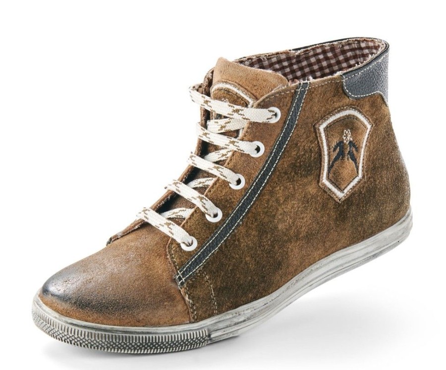 Damen Maddox Sneaker | Maddox Hohe Damen Leder Sneaker "Victoria" Trachten Schuhe | Wood Nappato