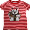 Jungen BONDI Shirts | Bondi Gipfelkraxler Trachten Ringel T-Shirt "Rucksack" - Rot