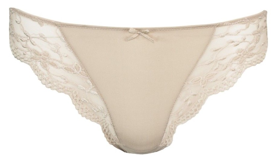 Damen Nina von C. Unters Dirndl | Nina Von C. String Tanga Mit Floraler Spitze 48101971 - Latte Macchiato