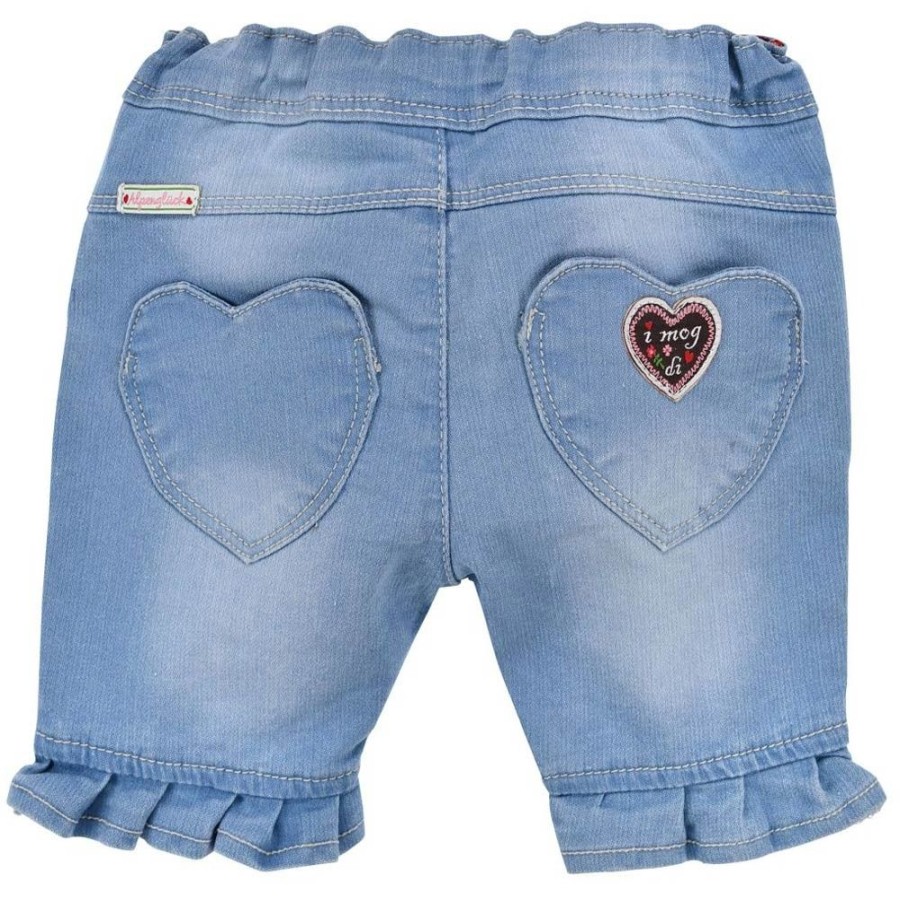 Madchen BONDI Hosen | Bondi Baby Madchen Jeans Bermuda "Lausmadl" 86765 | Blue Denim