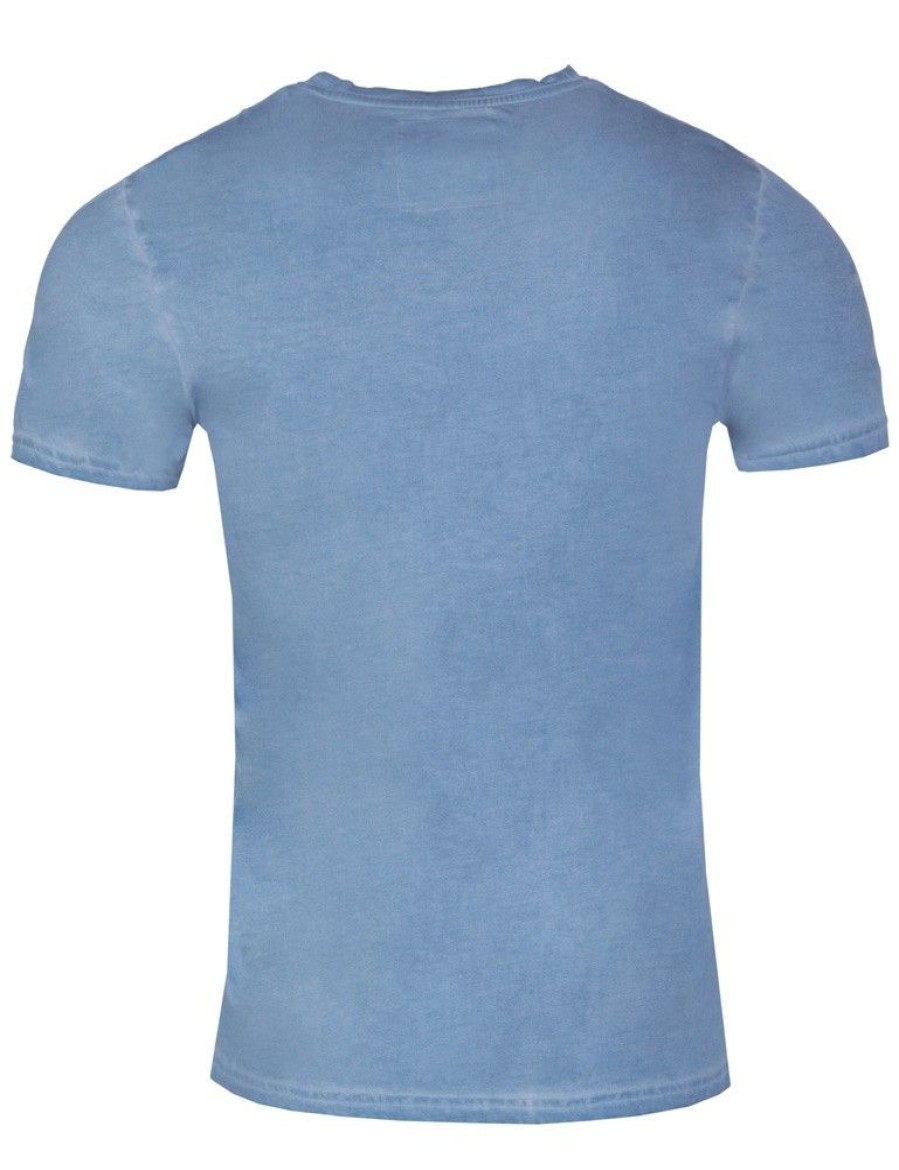 Herren MarJo Shirts | Marjo Herren Trachtenshirt "Guido" Mit Hirschmotiv | Donaublau