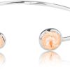 Schmuck LUISIA® | Luisia® Einreihiger Armreif "Fjella" Mit Zwei Kristallen Von Swarovski® - Silber / Light Peach