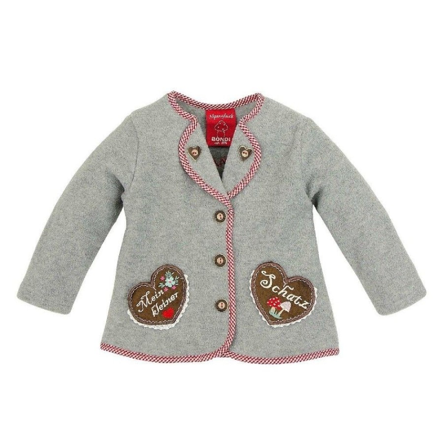 Madchen BONDI Fur´S Baby | Bondi Madchen Fleecejacke "Mein Kleiner Schatz" 86115 - Grau