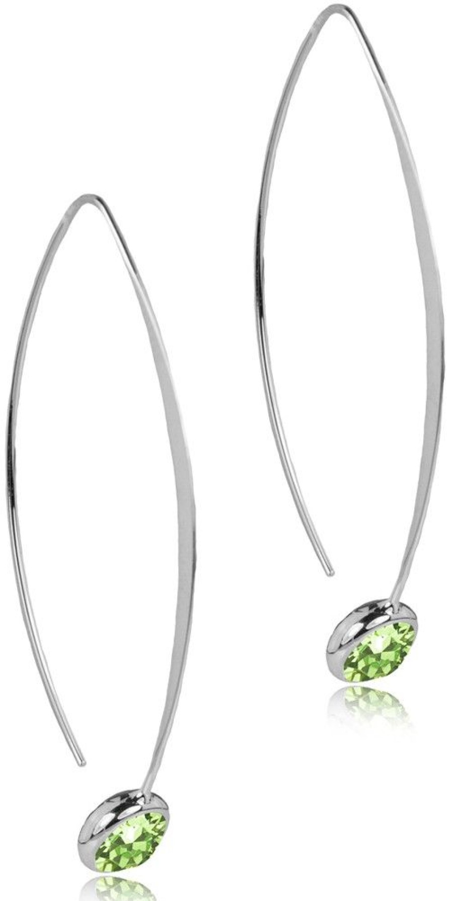 Schmuck LUISIA® | Luisia® Durchzieher Ohrringe "Ciri" Mit Kristallen Von Swarovski® - Silber / Peridot