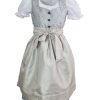 Madchen Maddox Dirndl | Maddox Kinder Dirndl "Gabriella" 3-Tlg. Mit Bluse | Silber Glitzer