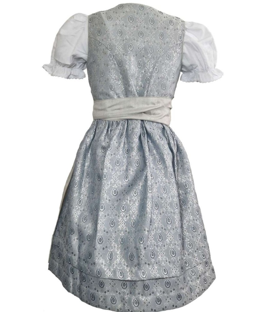 Madchen Maddox Dirndl | Maddox Kinder Dirndl "Gabriella" 3-Tlg. Mit Bluse | Silber Glitzer