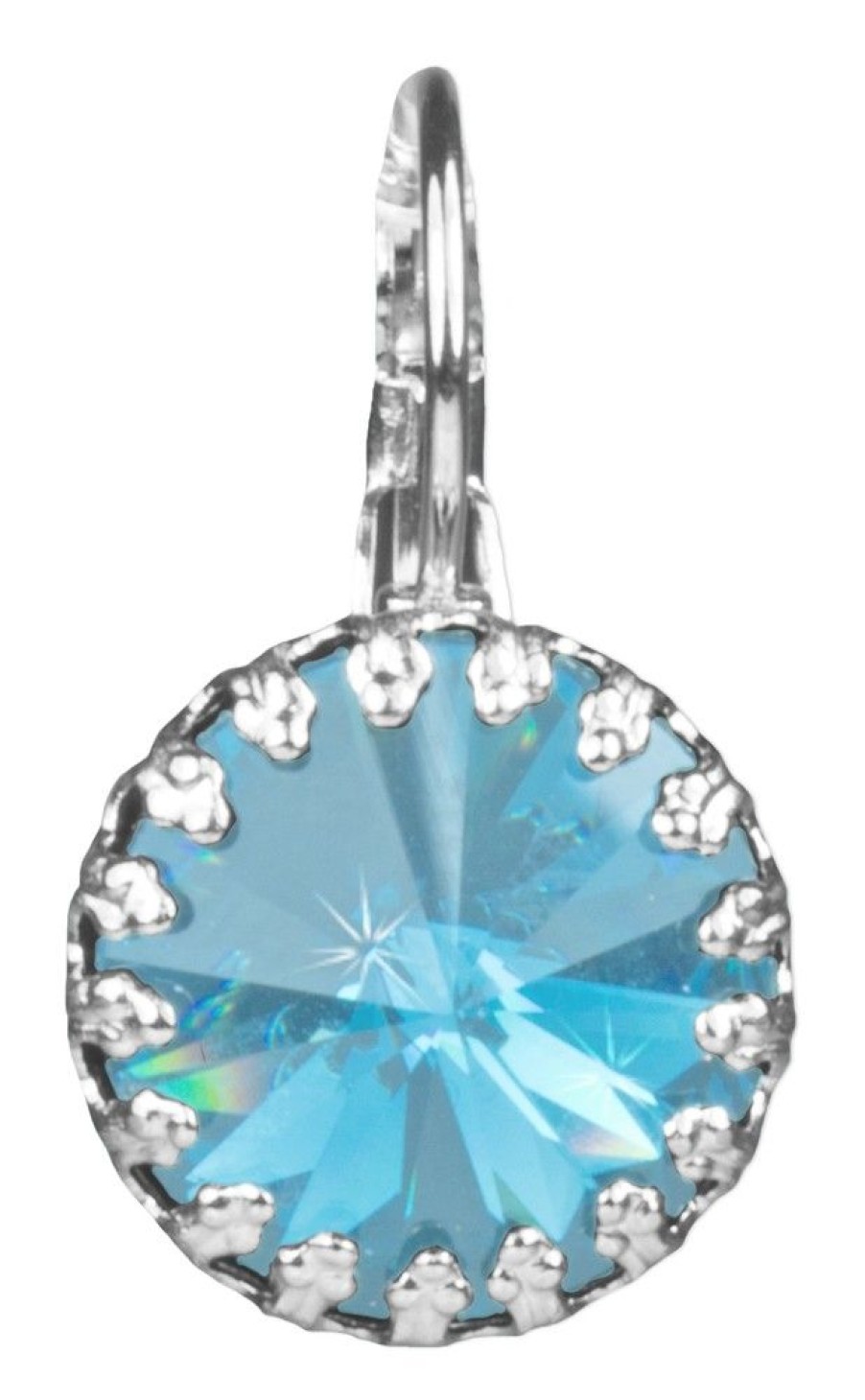 Schmuck LUISIA® | Luisia® Kronen Ohrringe "Vivana" Mit Swarovski® Element | Aqua Hellblau