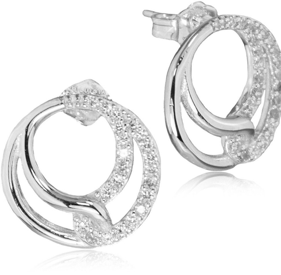 Schmuck LUISIA® | Luisia® Ohrstecker "Infinity Ringe" Mit Zirkonia 66523 - 925 Silber Ohrringe