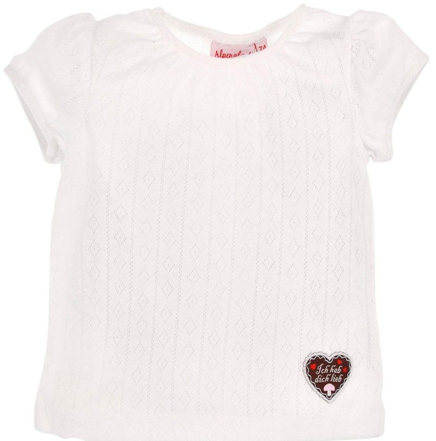 Madchen BONDI Fur´S Baby | Bondi T-Shirt Mit Lochmuster - Weis 86434 | Madchen Unterziehshirt