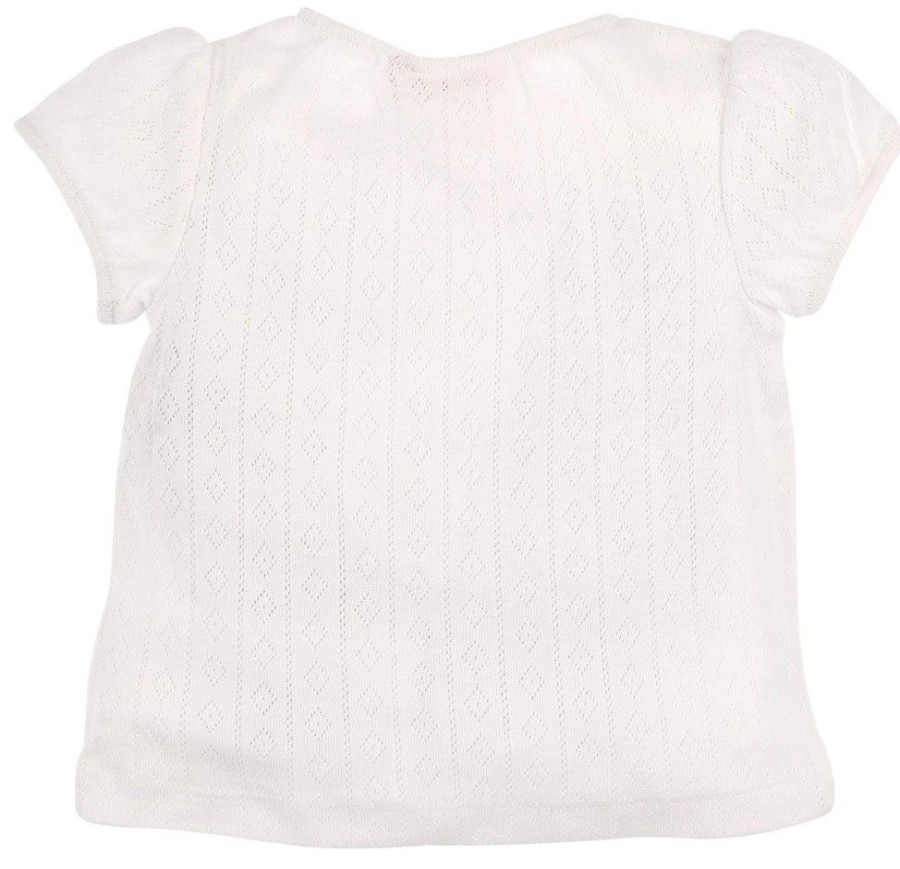 Madchen BONDI Fur´S Baby | Bondi T-Shirt Mit Lochmuster - Weis 86434 | Madchen Unterziehshirt