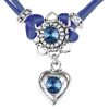 Schmuck LUISIA® | Luisia® Halskette Chiara Mit Herzblute, Strassherz Und Kristallen Von Swarovski® - Marineblau