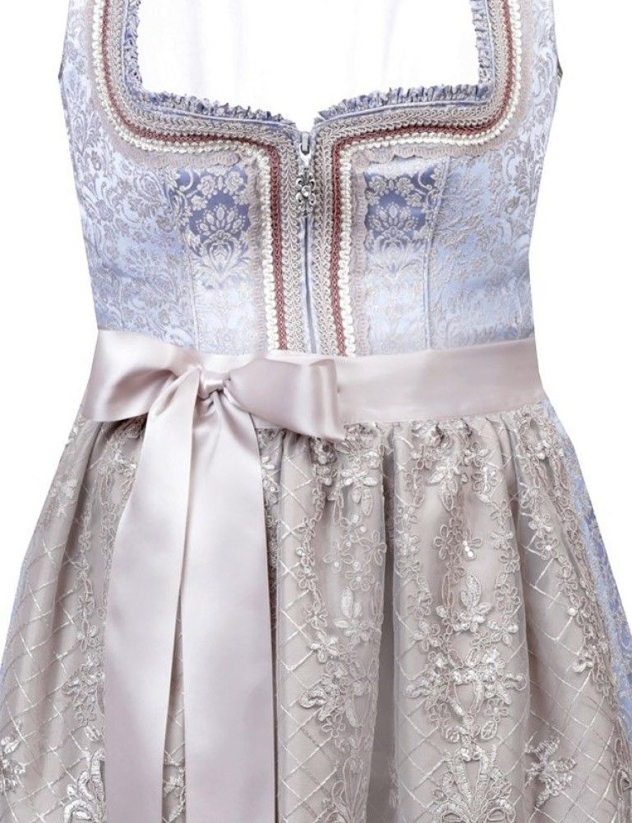 Damen MarJo Dirndl | Marjo Dirndl "Doris" Spitzenschurze 583375 | Himmelblau - 75Cm