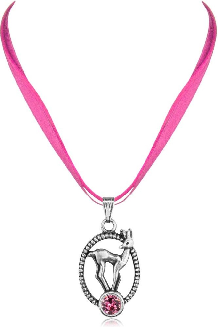 Schmuck LUISIA® Halsketten | Luisia® Halskette Valentina Reh Mit Kristallen Von Swarovski® - Pink