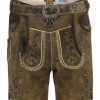 Jungen Isar-Trachten Lederhosen | Isar-Trachten Kurze Kinder Lederhose "Noah" Mit Gurtel 51827 | Eiche