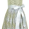 Damen Bergweiss Trachten Dirndl | Bergweiss Trachten Hochgeschlossenes Damen Dirndl Adrianna - Grun Grau 65Cm