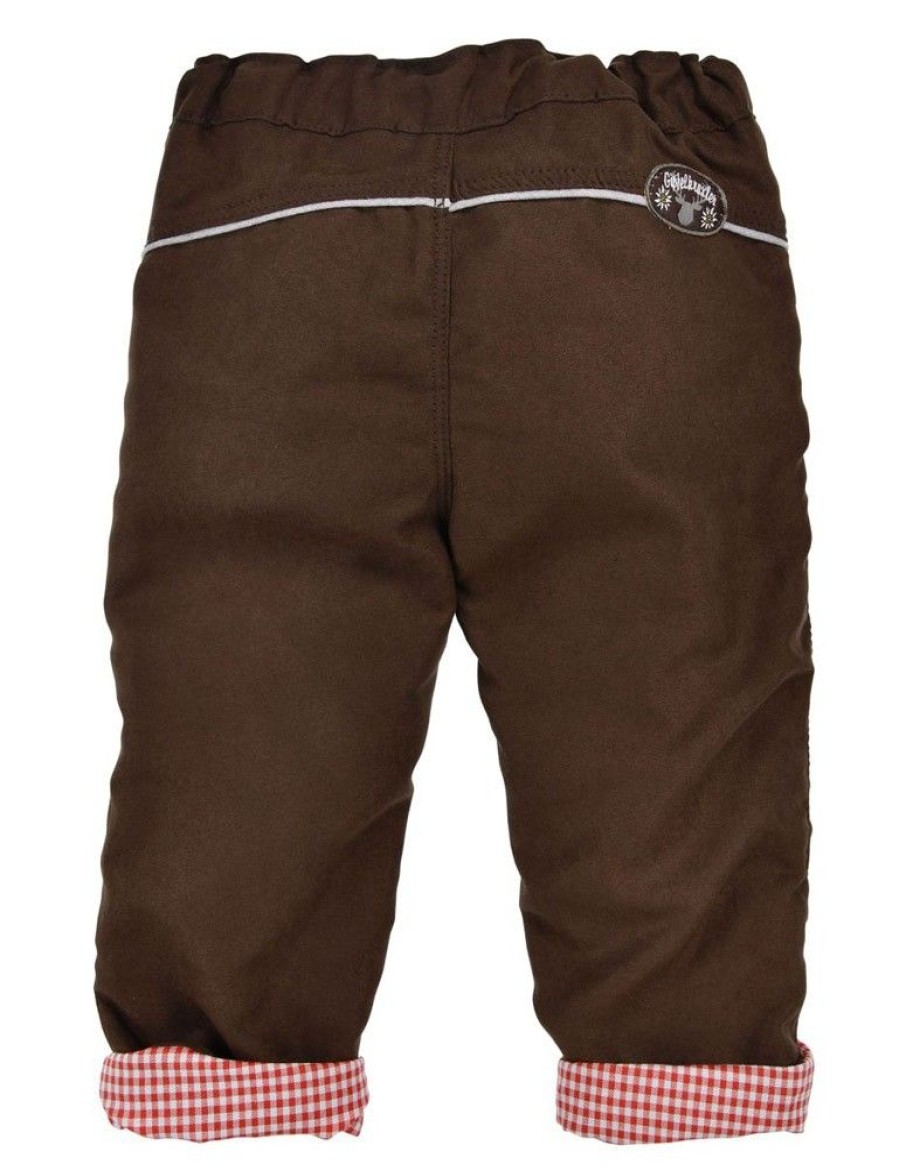 Jungen BONDI Lederhosen | Bondi Baby Jungen Kunstlederhose - Lang Gefuttert 91586 | Braun