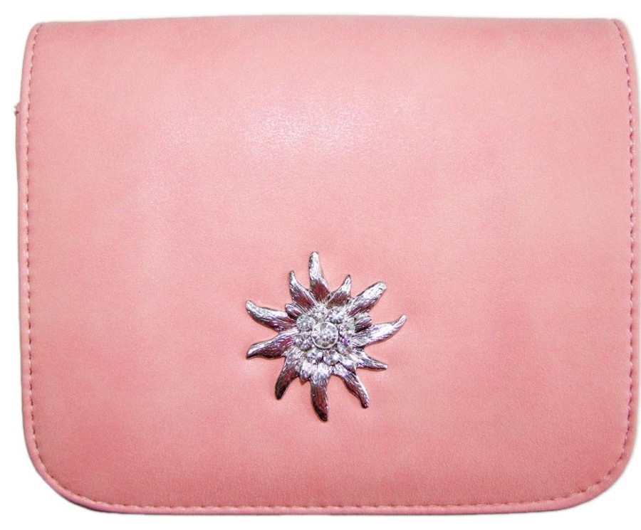 Damen Trachtenland Handtaschen | Trachtentasche Mit Edelweis Applikation - Rosa