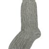 Herren Marschall Trachten Strumpfe | Trachten Shopper Socken Mit Zopfmuster - Trachtenstrumpfe | Nussbraun Meliert