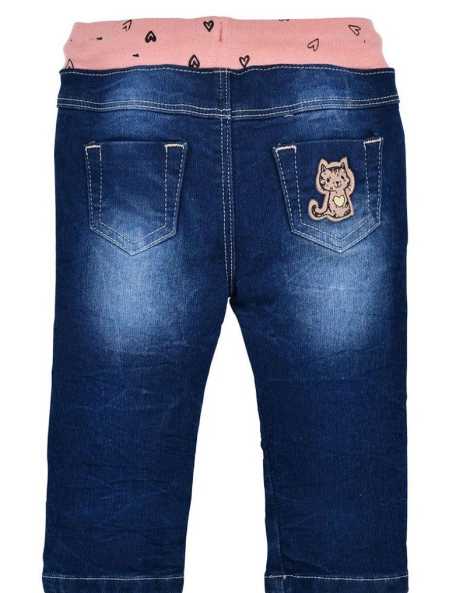 Madchen BONDI Hosen | Bondi Baby Madchen Jeans "Katze" 86656 | Blue Denim