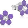 Schmuck LUISIA® | Luisia® Ohrstecker Blume - 925 Sterling Silber Lila