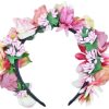 Madchen Trachtenland Hute & Haarschmuck | Hochwertiger Blumen Haarreif Blumenwiese - Rosa