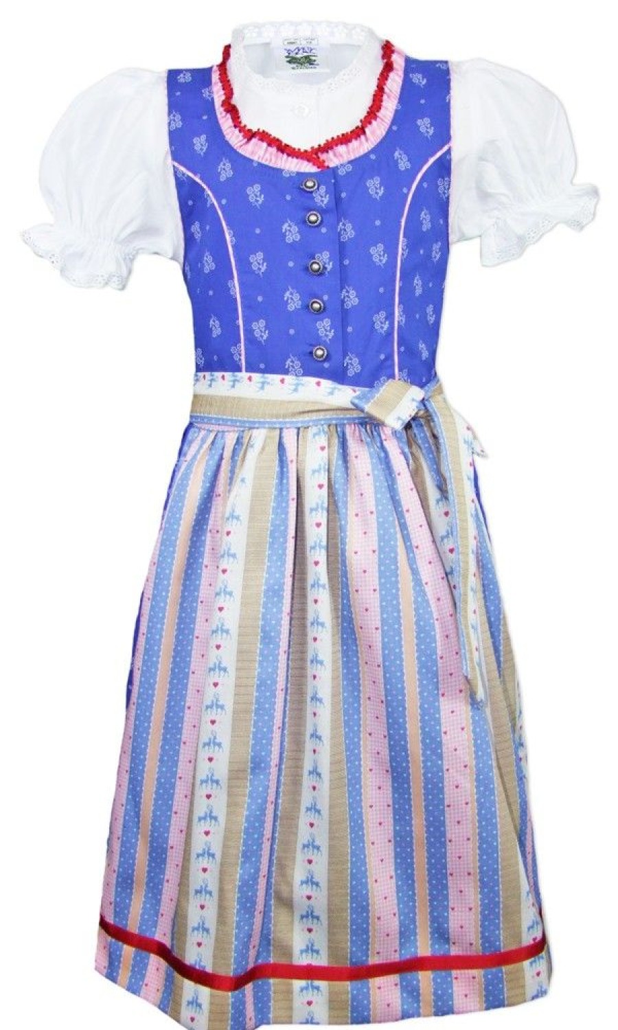 Madchen Isar-Trachten Dirndl | Isar-Trachten Kinder Dirndl "Naomi" 3-Tlg. | Blau