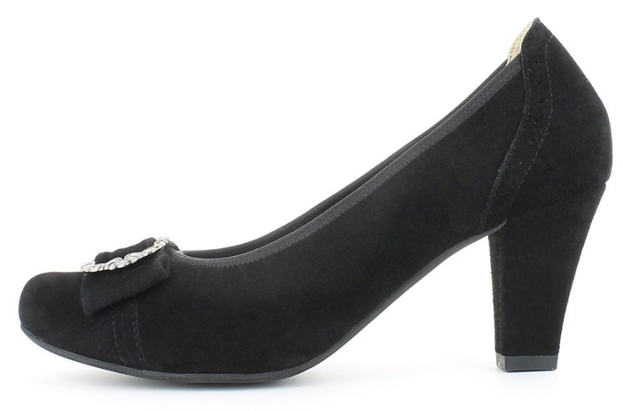 Damen Hirschkogel Pumps | Andrea Conti - Trachten Pumps Mit Zierschnalle - Schwarz