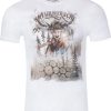 Herren MarJo Shirts | Marjo Herren Trachtenshirt "Guido" Mit Hirschmotiv | Edelweis