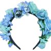 Madchen Trachtenland Hute & Haarschmuck | Hochwertiger Blumen Haarreif Blumenwiese - Blau