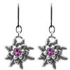 Schmuck Trachtenland | Luisia® Edelweis Ohrhanger Emilia Mit Kristallen Von Swarovski® - Pflaume / Amethyst